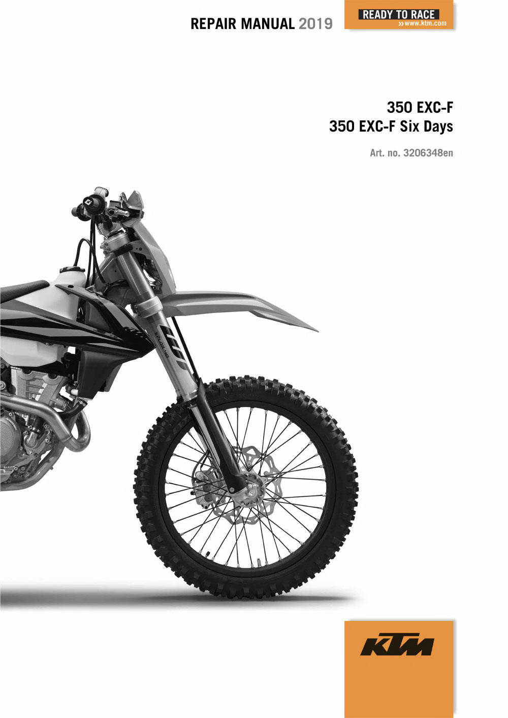 2019 (подходит для 2020-2021) KTM 350 EXC-F Six Days Service Repair Manual