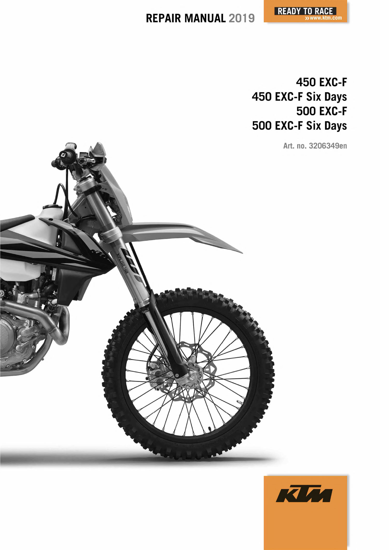 2019 KTM 450-500 EXC-F XCF-W Six Days Service Repair Manual