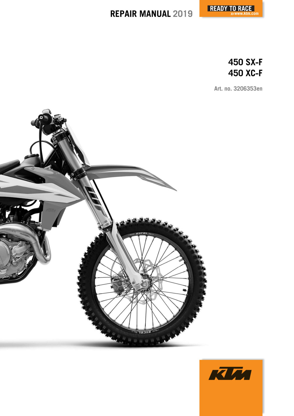 2019 (подходит для 2020-2021) KTM 450 SX-F XC-F Service Repair Manual