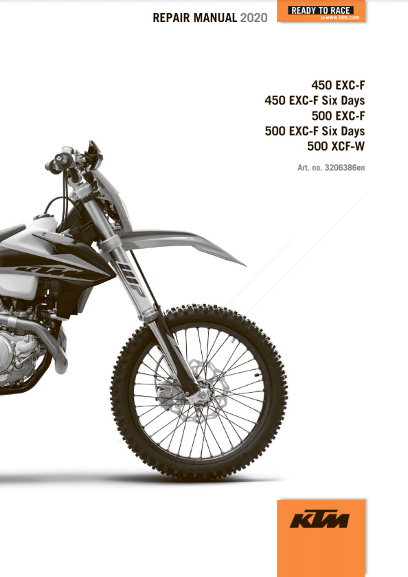 2020-2021 KTM 450-500 EXC-F XCF-W Six Days Service Repair Manual