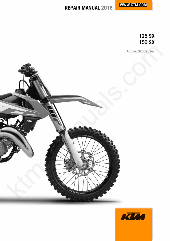 2016 KTM 125-150 SX XC Manual