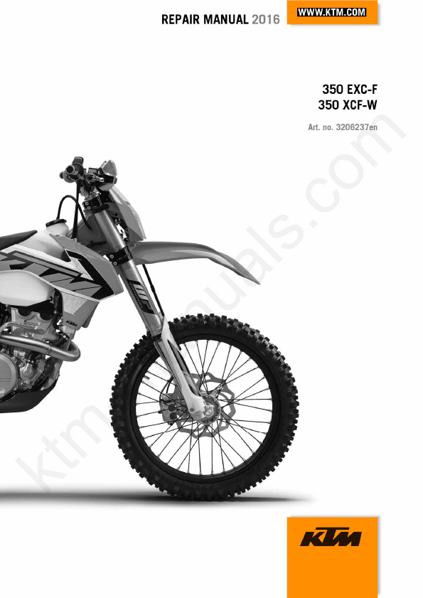 2016 KTM 350 EXC-F XCF-W Manual
