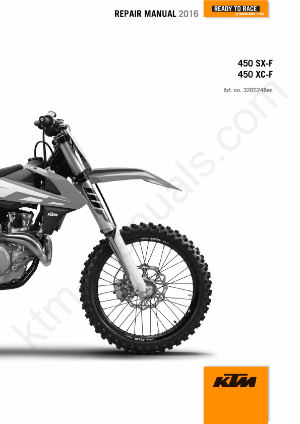 2016 KTM 450 SX-F XC-F service repair manual
