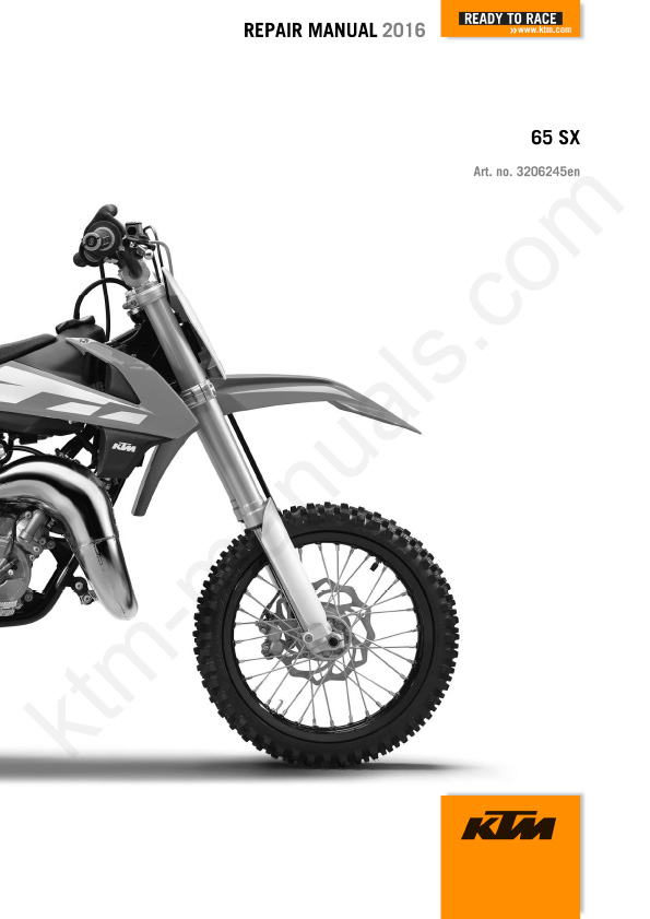 2016 KTM 65 SX Service Repair Manual