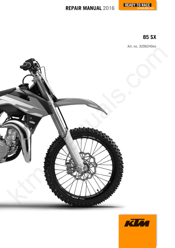 2016 KTM 85 SX Service Repair Manual