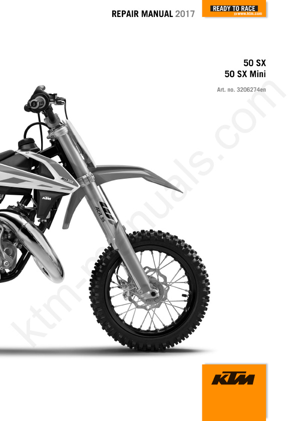 2017 KTM 50 SX Junior Mini Service Repair Manual
