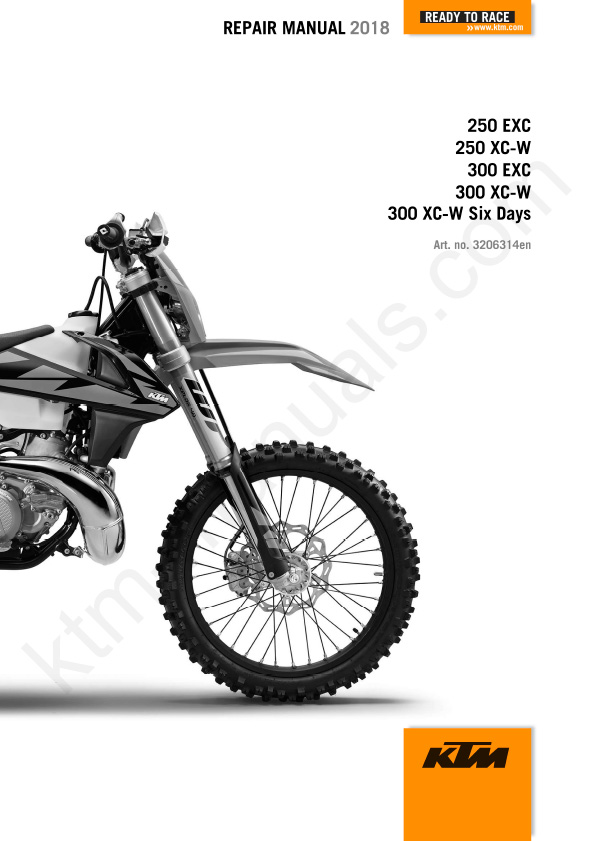 2018 KTM 250 -300 EXC XC-W Six Days (NON-TPI) Service Repair Manual