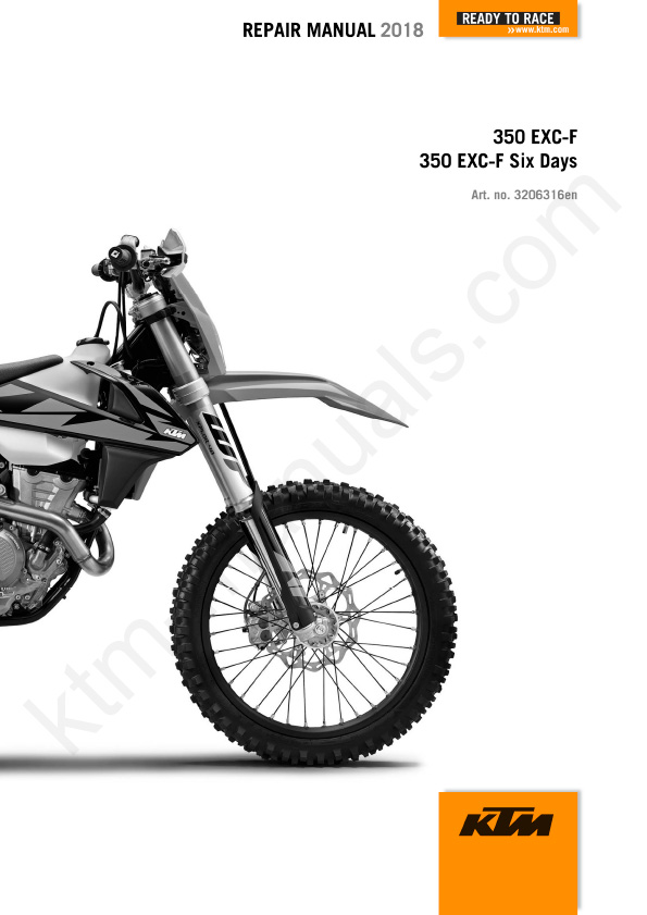 2018 KTM 350 EXCF XCF-W Six Days Service Repair Manual