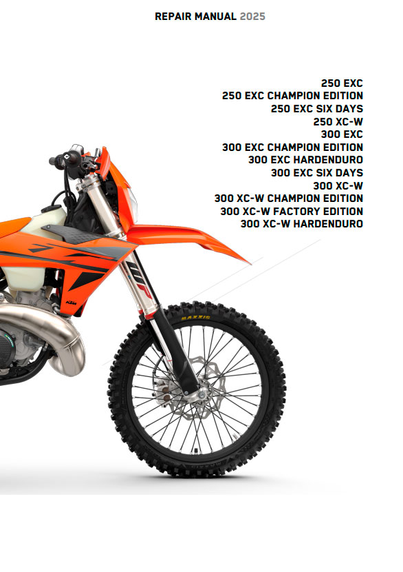 2024 - 2025 KTM 250-300 TBI EXC / Six Days / HARDENDURO / ERZBERGRODEO / XC-W / CHAMPION EDITION Service Repair Manual